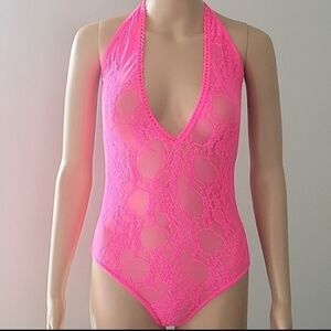 Hot Pink Bodysuit and Stockings